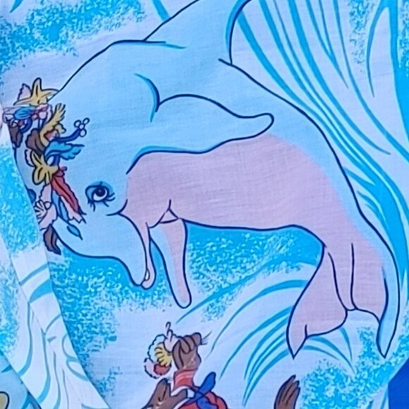 VINTAGE 1985 Sea World Curtain Pannels Kids Room Curtain Set RARE Walrus Dolphin - Picture 6 of 9